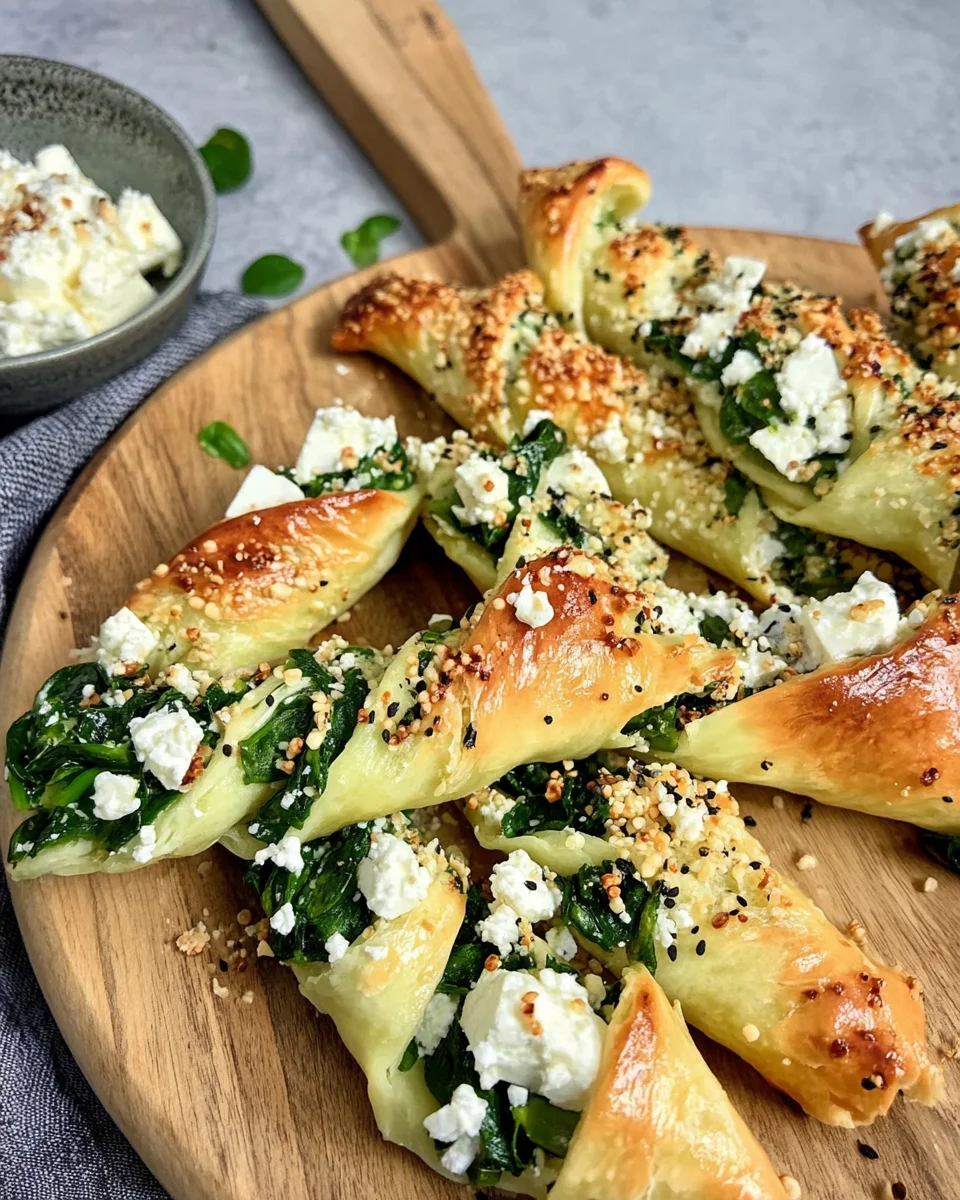 Blätterteig mit Spinat und Feta
