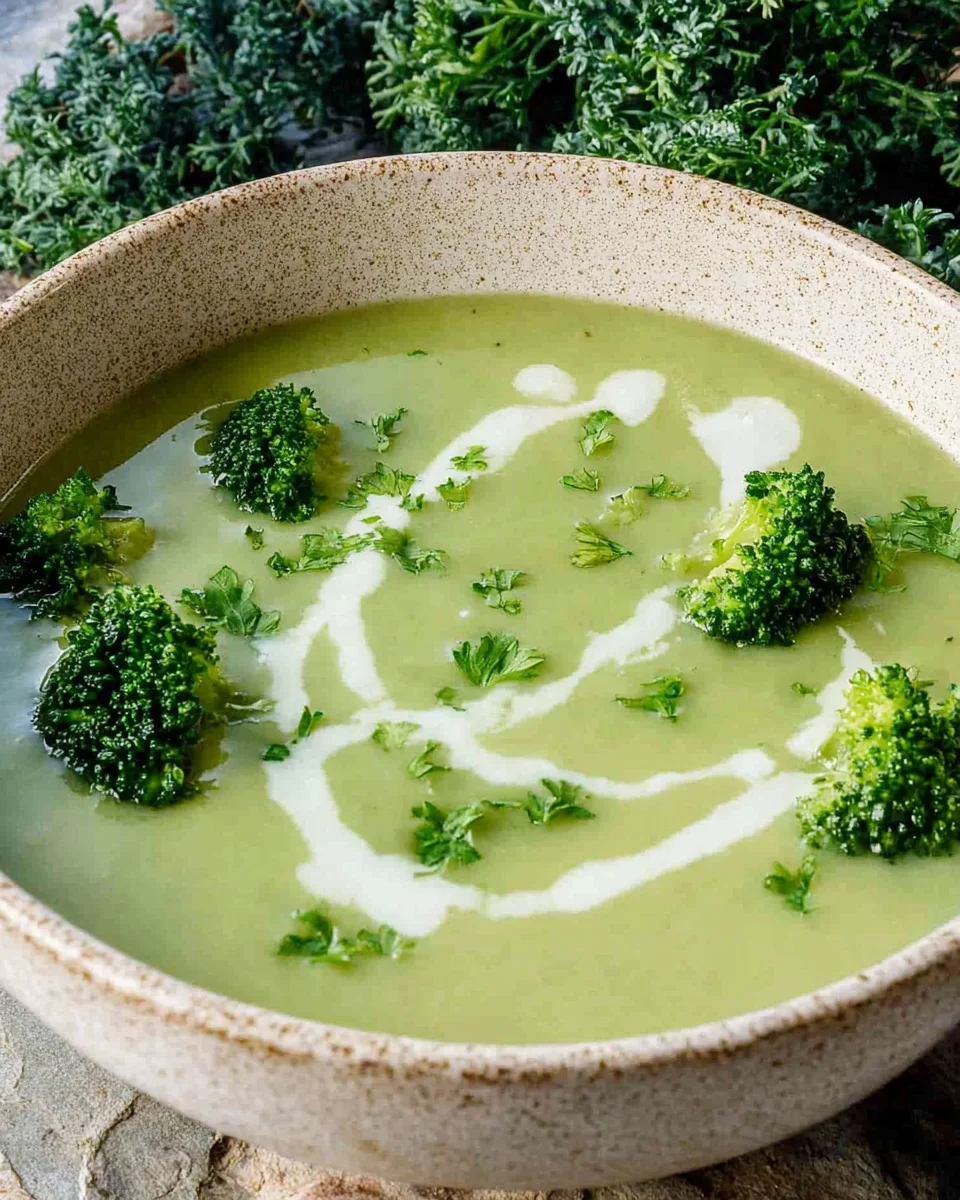Brokkoli-Suppe mit Kartoffeln und Sahne