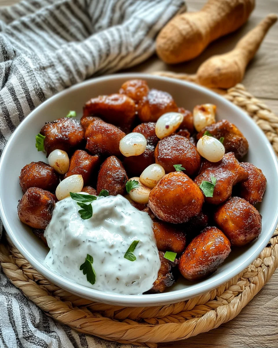 Cchicken hampignons mit Knoblauch Soße aus dem Aifryer