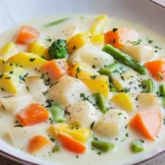Eierfrikassee mit Kartoffeln und Gemüse