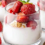 Erdbeer-Dessert im Glas mit Joghurt