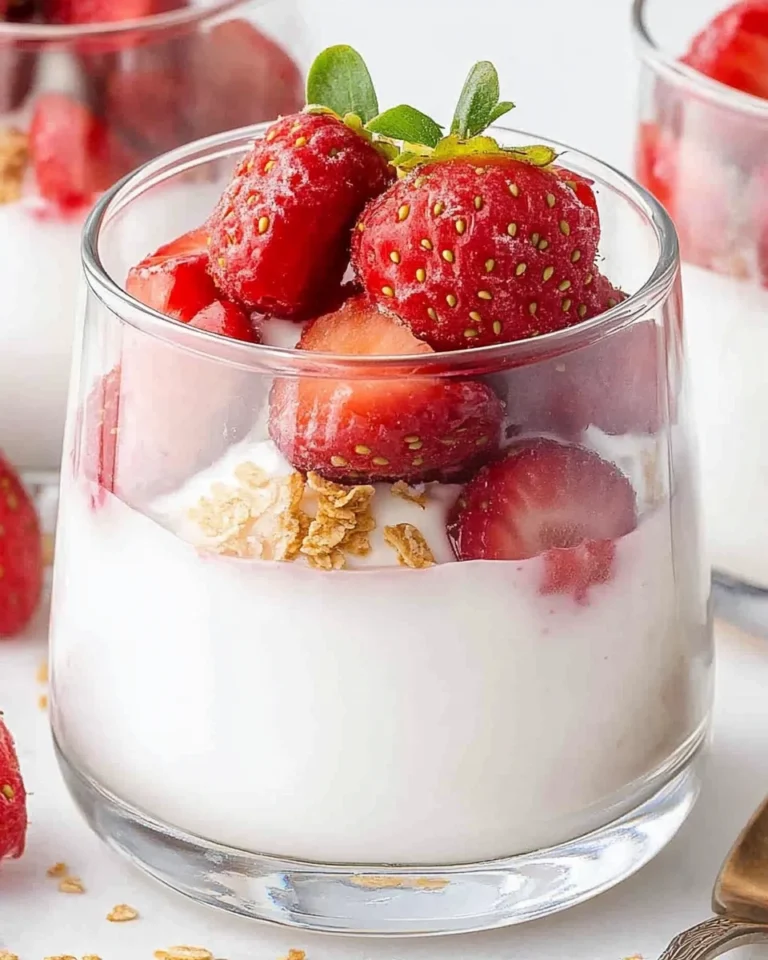 Erdbeer-Dessert im Glas mit Joghurt