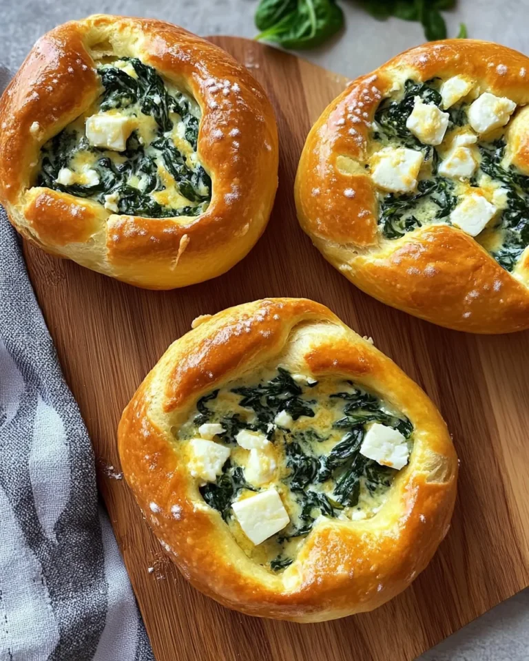Feta Spinat Brezel Rezept