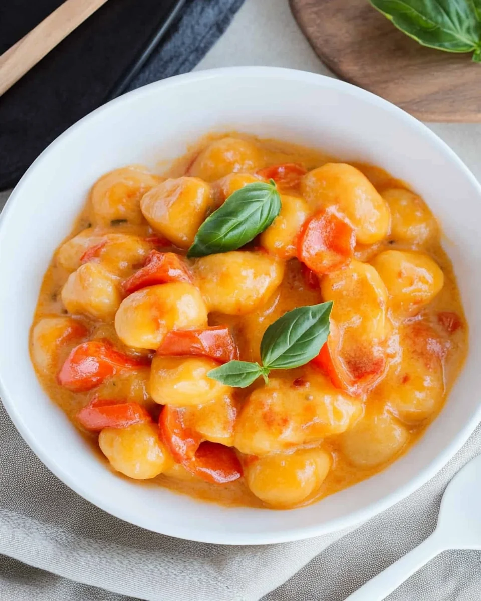 Gnocchi Rezept mit Paprika-Frischkäse-Soße