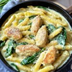 Hähnchen in cremiger Spinat Parmesan Soße