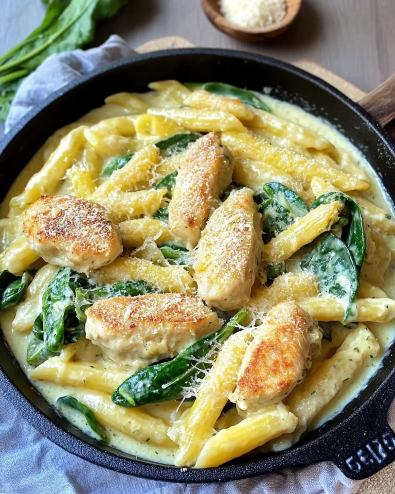 Hähnchen in cremiger Spinat Parmesan Soße