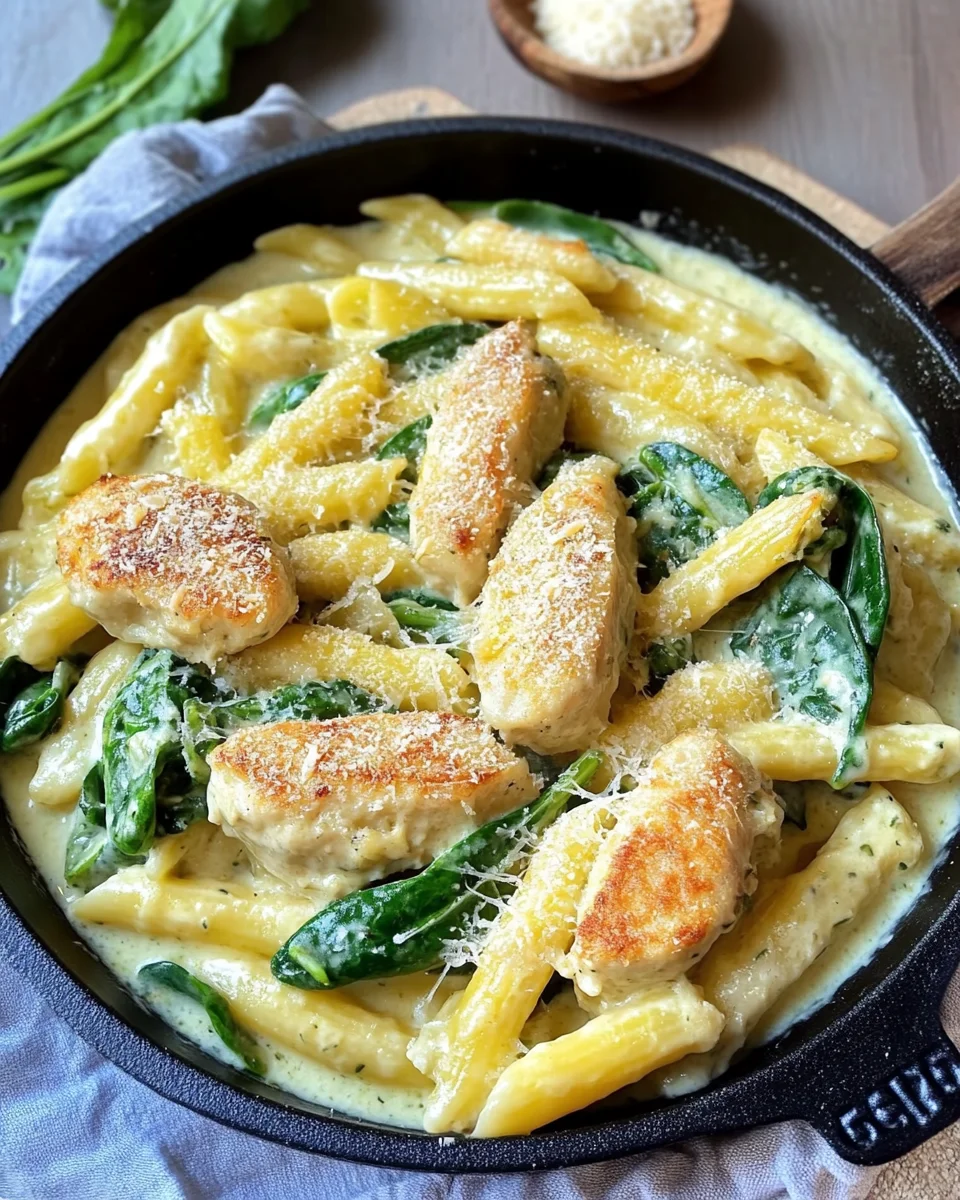 Hähnchen in cremiger Spinat Parmesan Soße