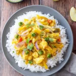 Indisches Hähnchen Curry mit Reis und Gemüse - ganz einfach