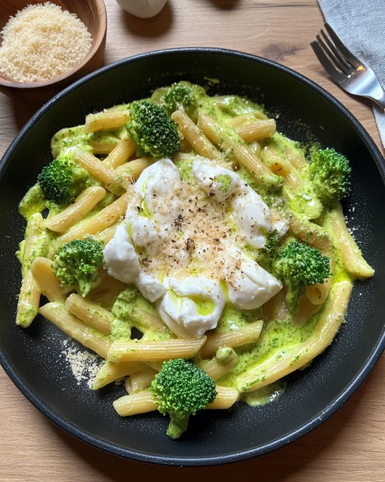 Pasta mit Burrata und Brokkoli