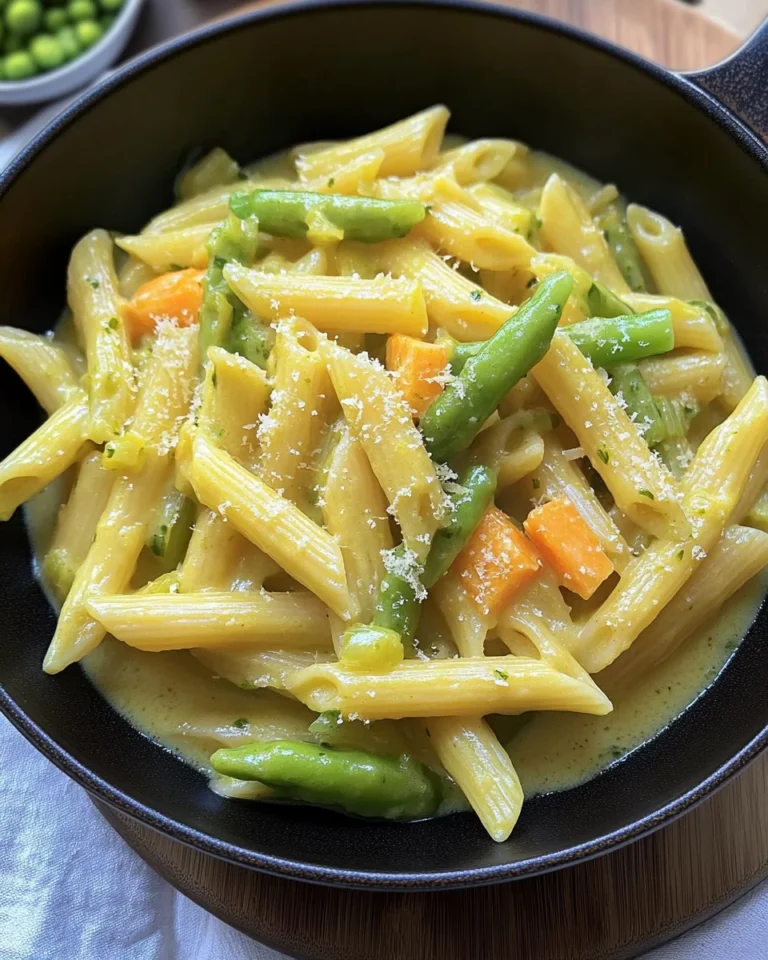 Pasta mit Gemüse in einer Käse Sahne Soße