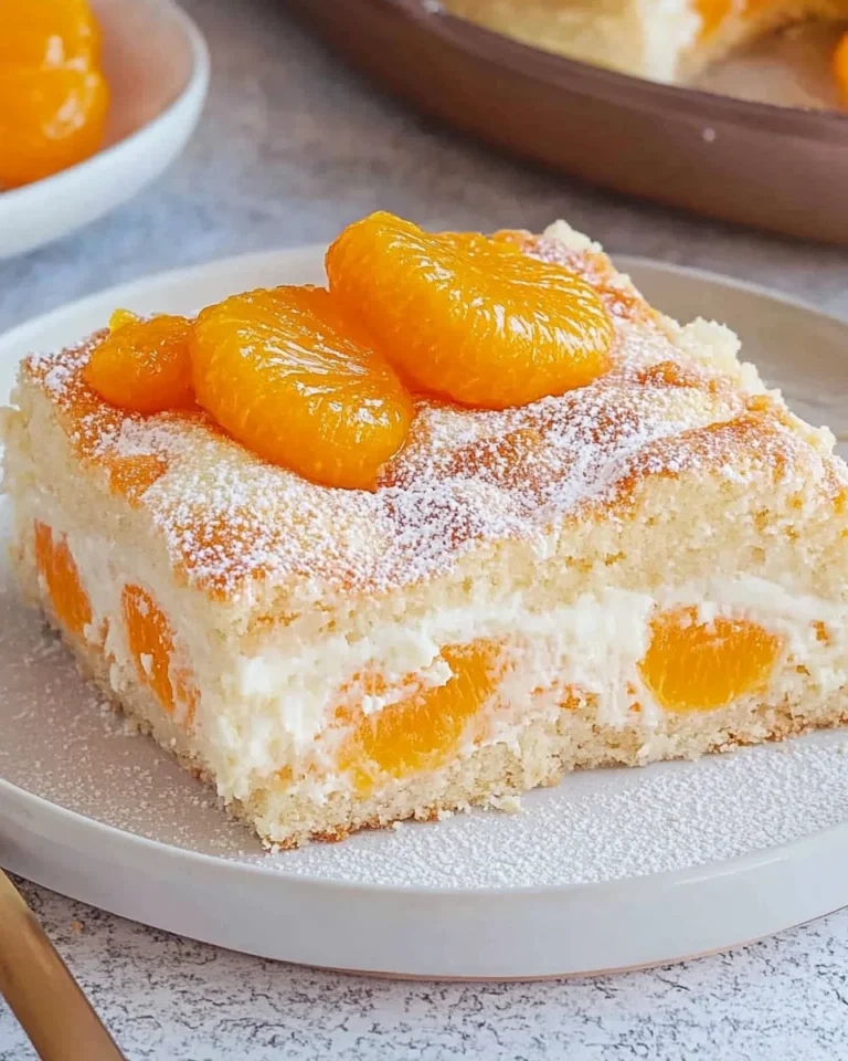 Schmandkuchen vom Blech mit Mandarinen