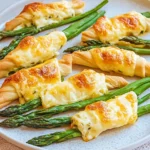 Spargel im Blätterteig mit HähnchenHähnchenHähnchenHähnchenschinken & Käse