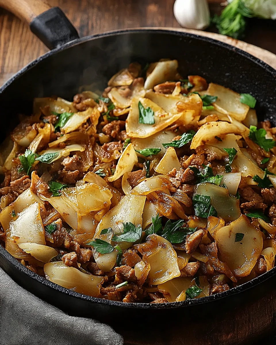 Weißkohl-Hackfleisch-Pfanne