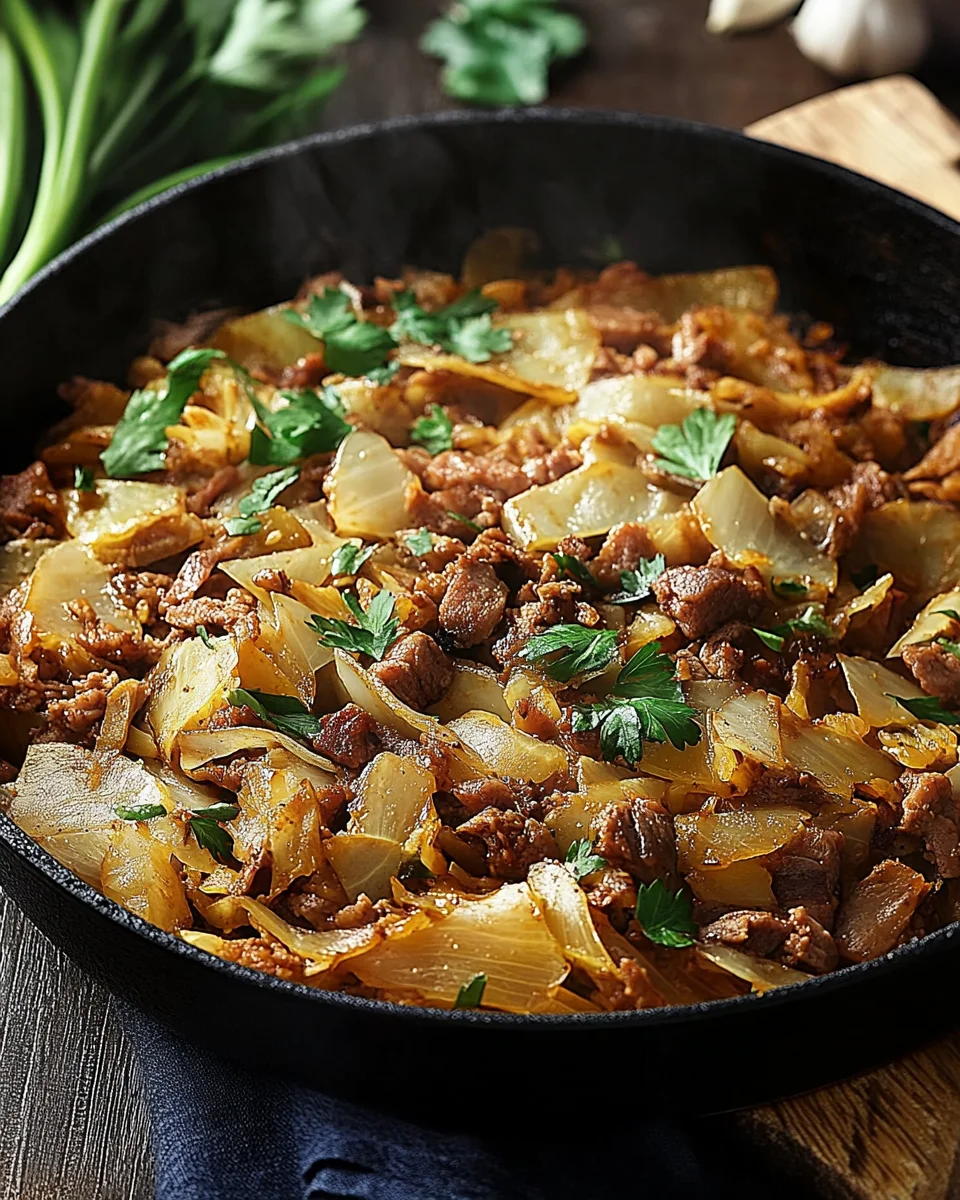 Weißkohl-Hackfleisch-Pfanne